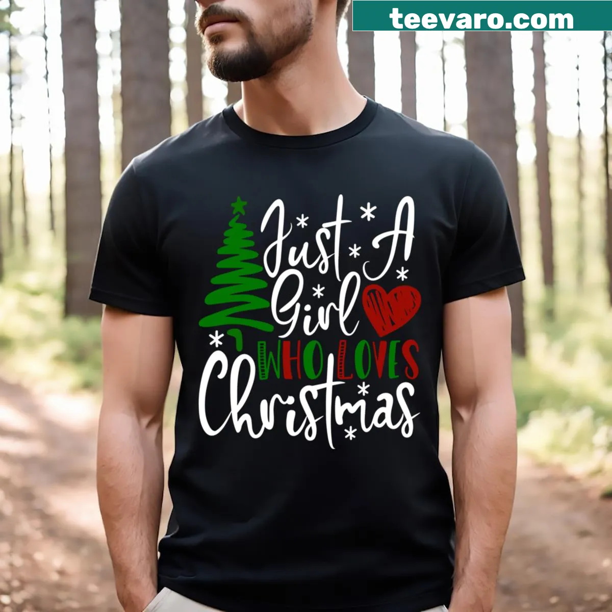 Funny Christmas-themed t-shirt for girls with family message — on a men's t-shirt