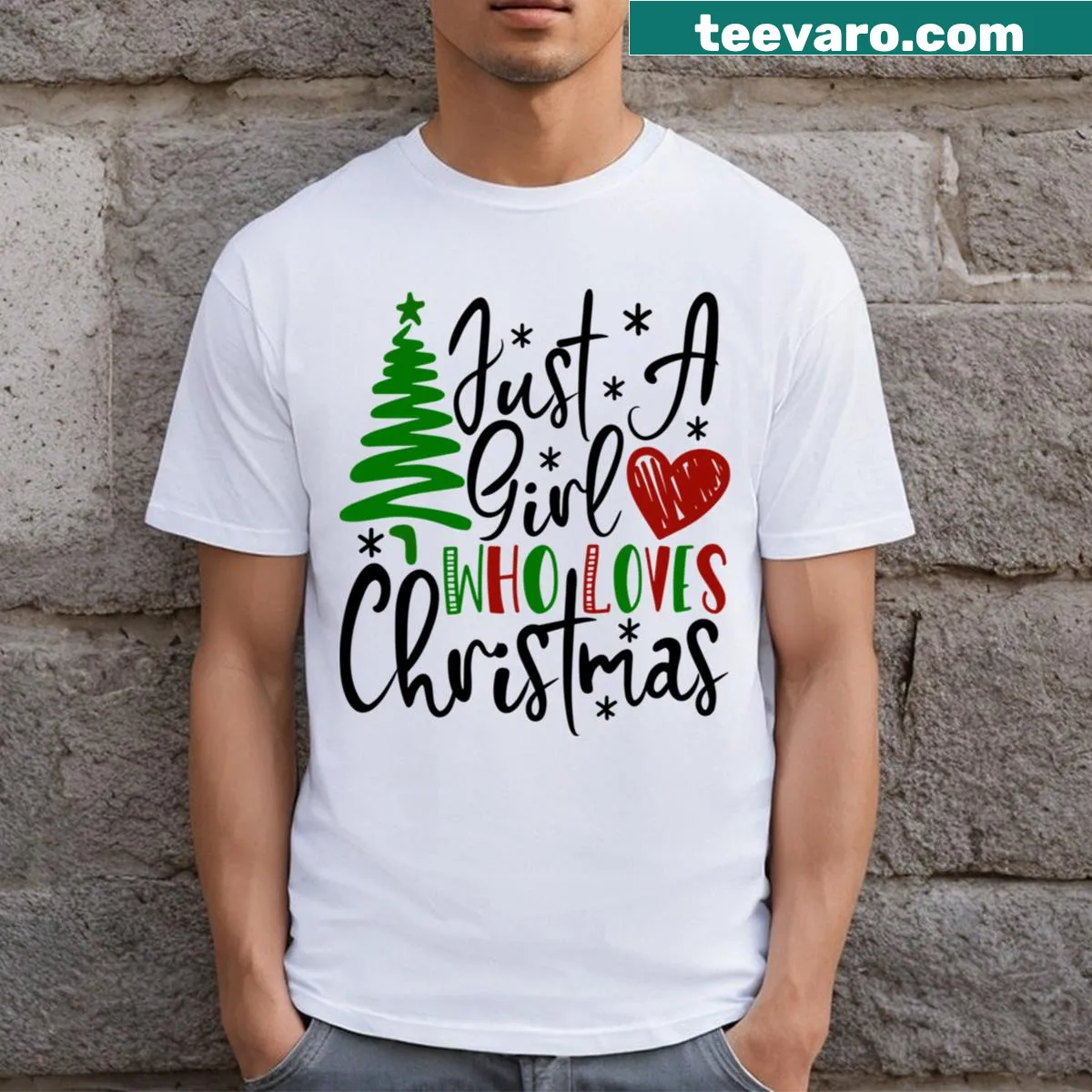 Holiday-themed t-shirt celebrating love for Christmas and family. — on a men's t-shirt