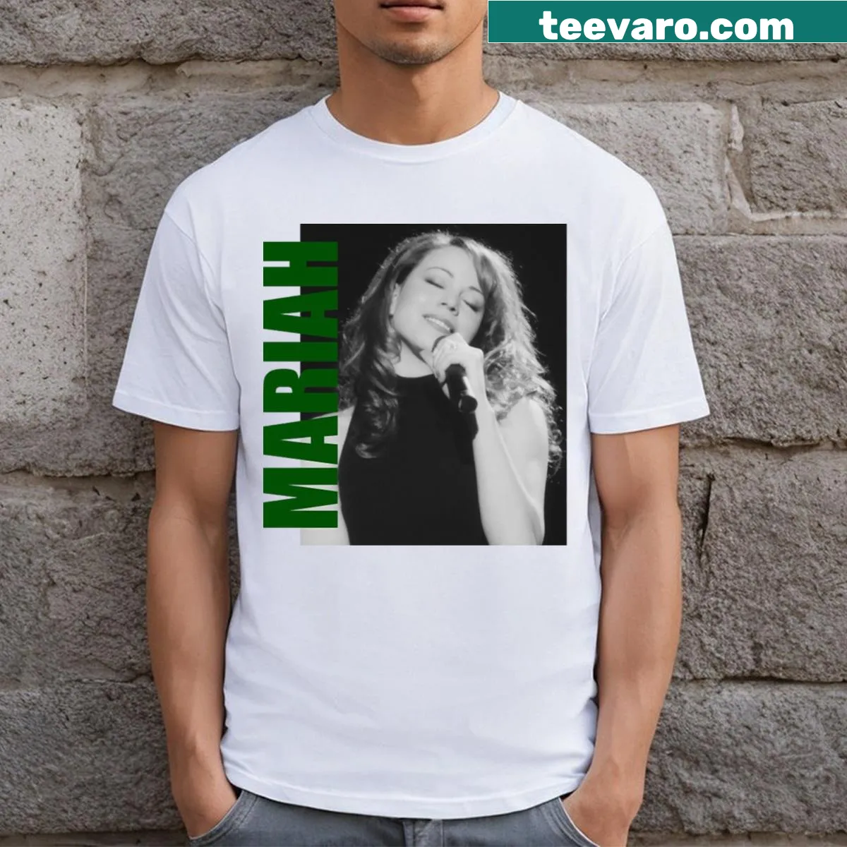 Retro Mariah Carey fan art t-shirt capturing her iconic style — on a men's t-shirt