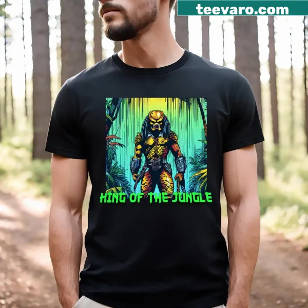 T-shirt with a bold graphic of a predator and King of the Jungle text