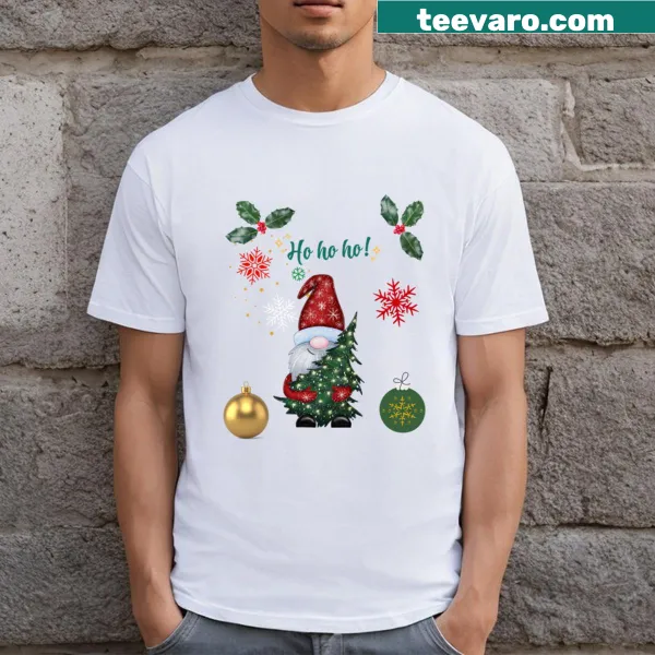 Santa Claus with Christmas tree illustration on a t-shirt