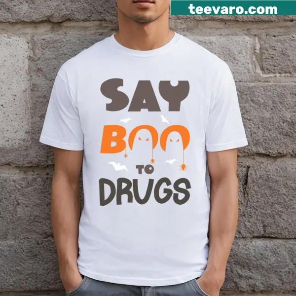 Halloween T-shirt promoting drug awareness with clever text