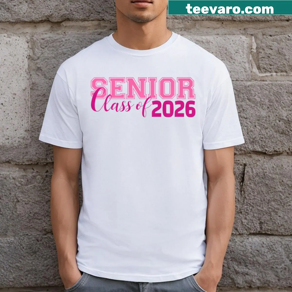 Fun Class of 2026 Senior T-shirt designed for girls — on a men's t-shirt