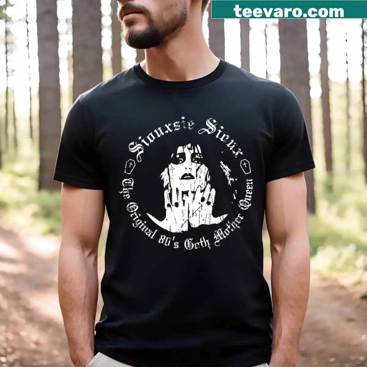 Vintage t-shirt celebrating Siouxsie Sioux — on a men's t-shirt