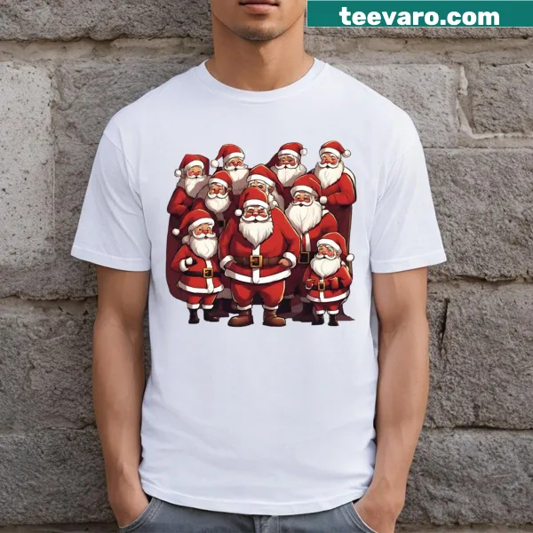 Nostalgic Santa Clauses T-shirt with typographic design