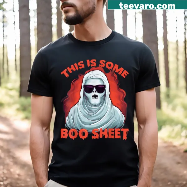 Funny Halloween graphic with text 'This Is Some Boosheet' on a T-shirt