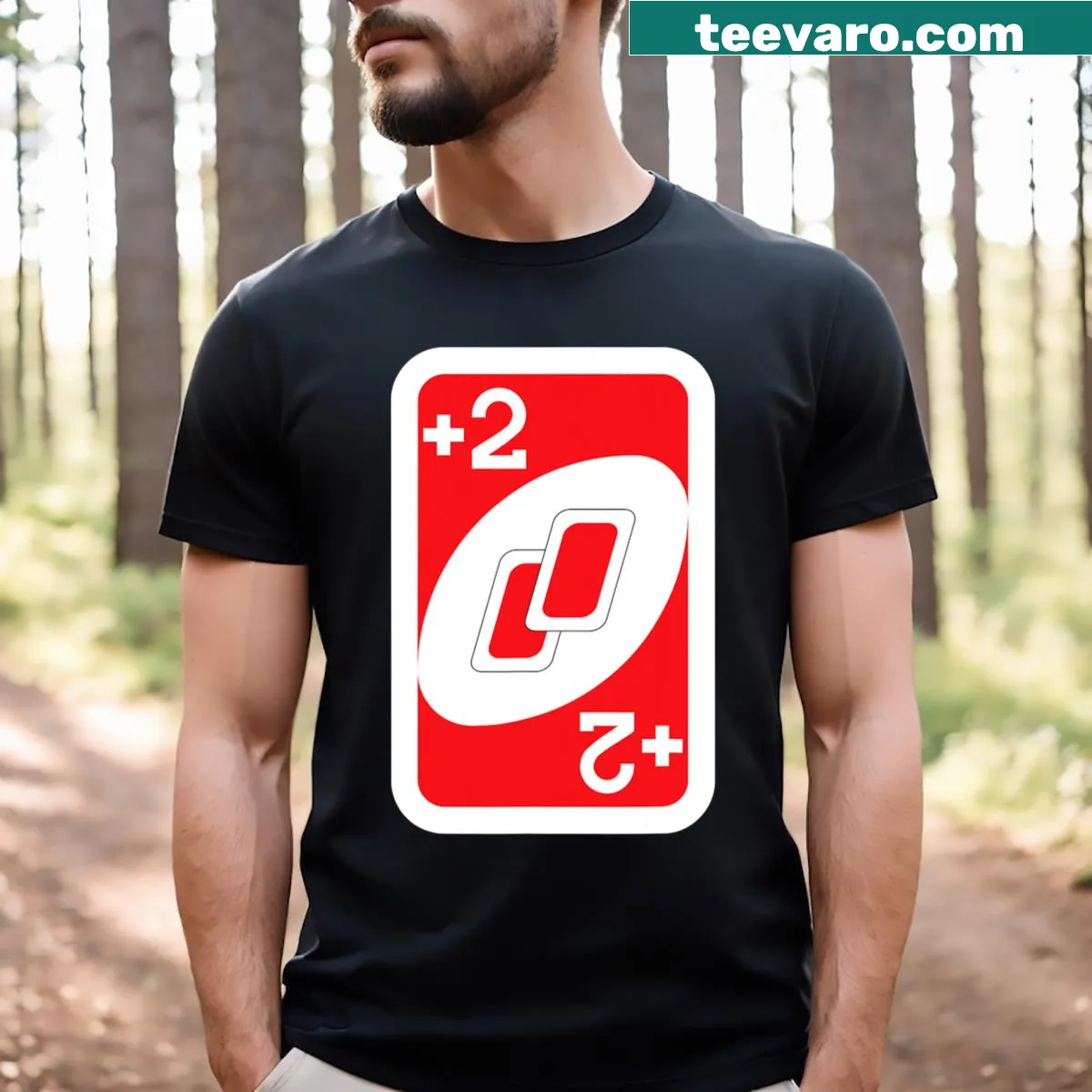Vintage Halloween matching family t-shirt with card design — on a men's t-shirt