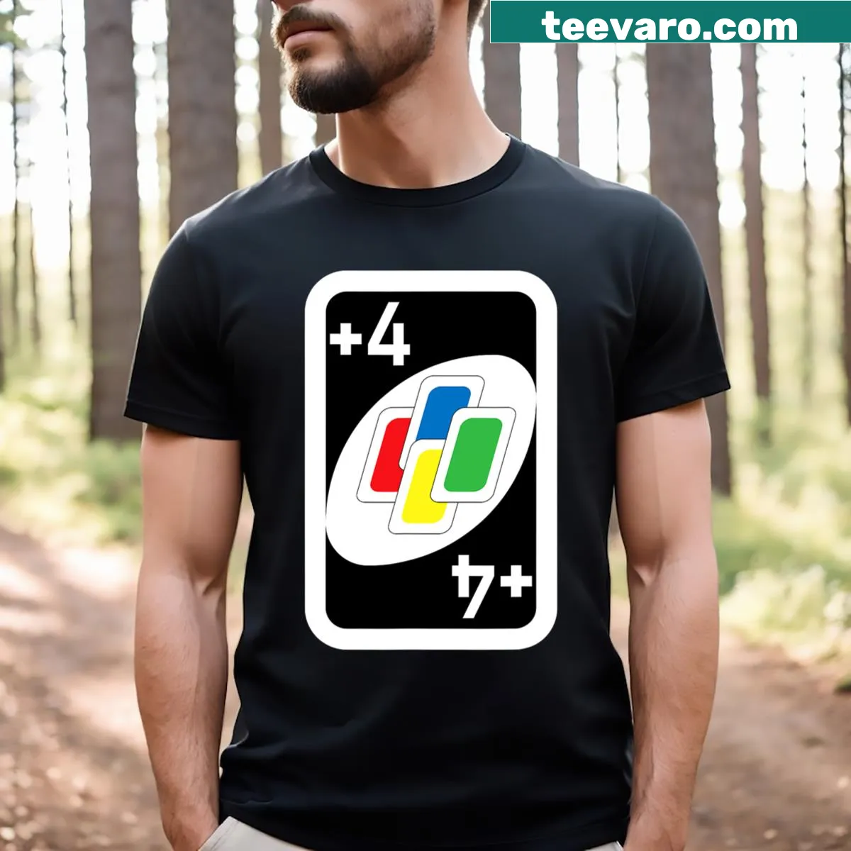 Vintage Halloween family matching t-shirt with card design — on a men's t-shirt