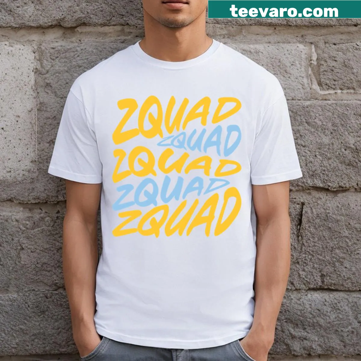 Athletic t-shirt featuring Top Zquad Logo 5 Zayn design. — on a men's t-shirt