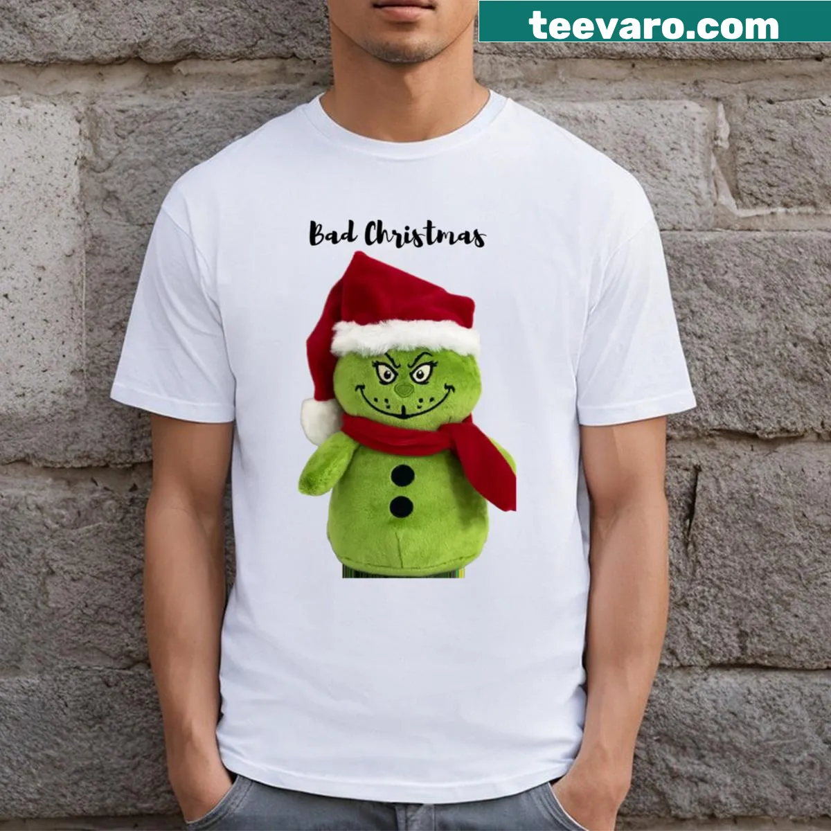 Humorous T-shirt with the phrase 'Bad Christmas' — on a men's t-shirt