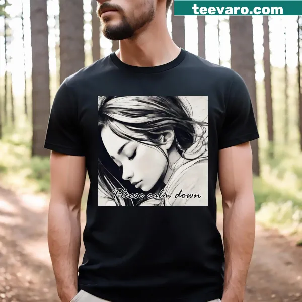 T-shirt with typography design promoting calmness and relaxation