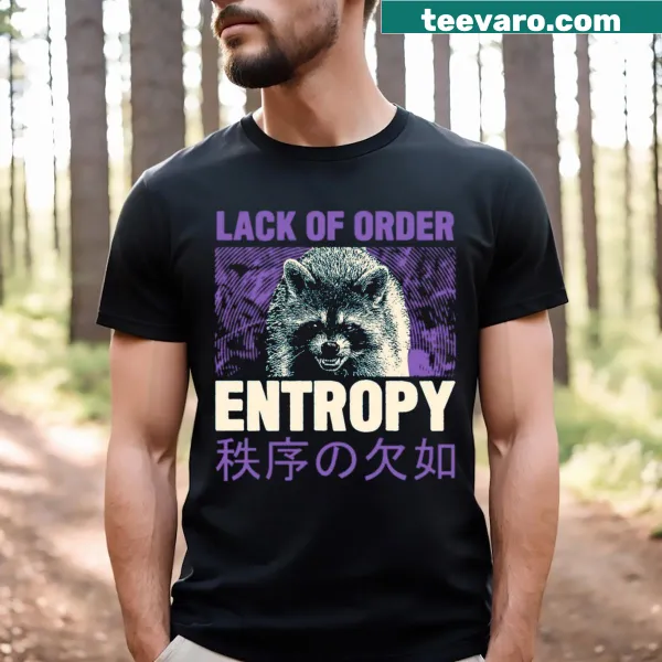 Playful T-shirt with a graphic of a raccoon