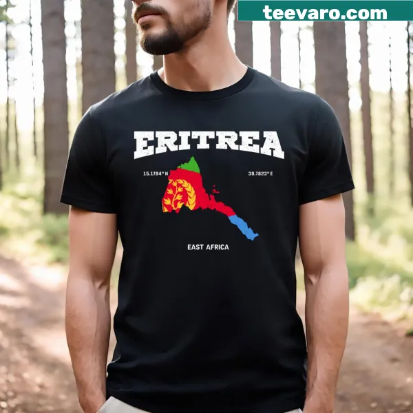 T-shirt with Eritrea flag and map graphic