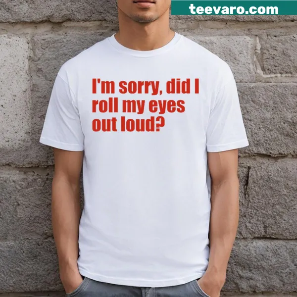 T-shirt featuring a graphic of an eye roll expression