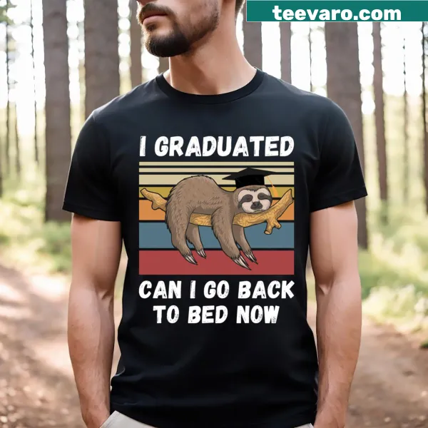 Funny graduation t-shirt with the phrase about wanting to sleep