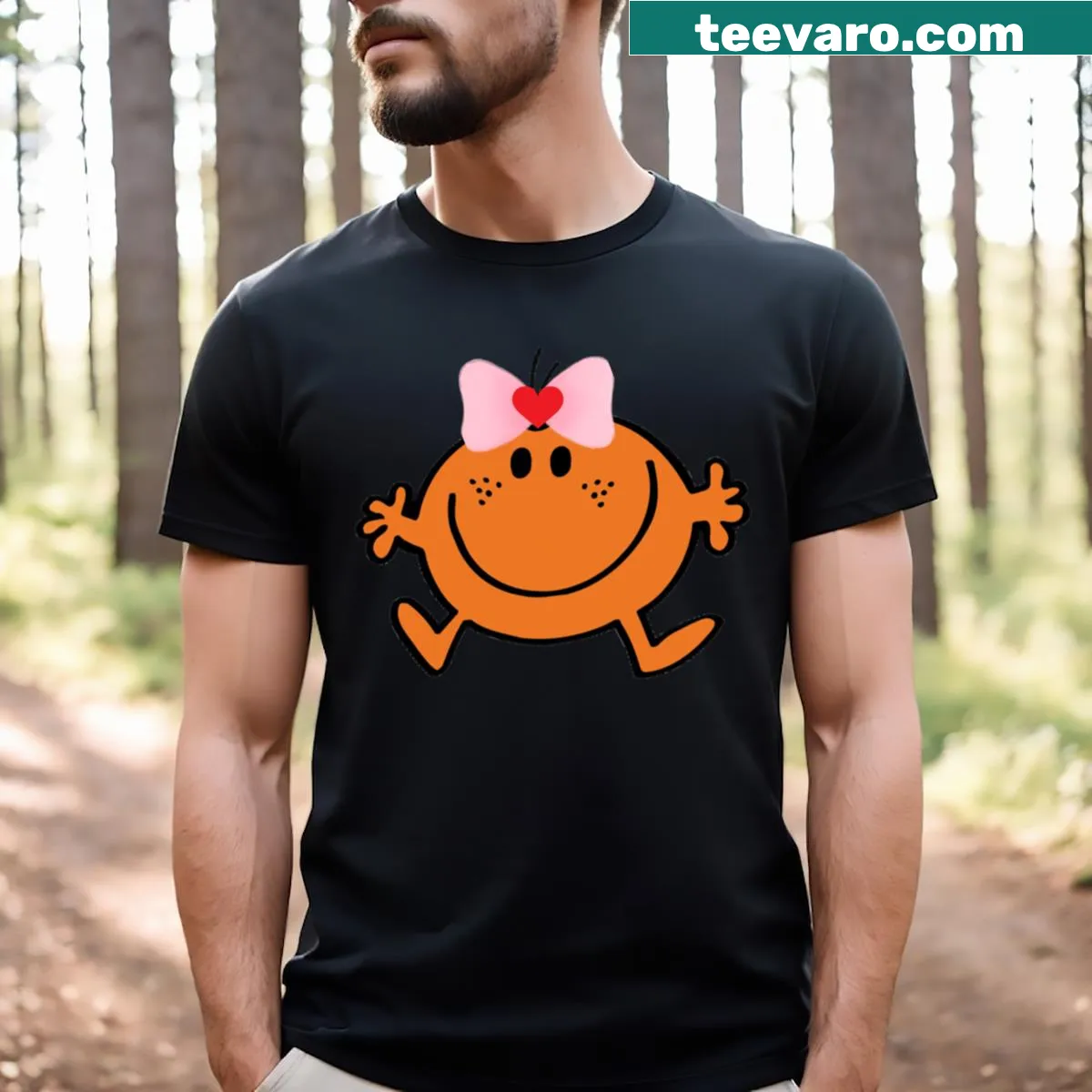 Little Miss Bossy cartoon t-shirt for kids — on a men's t-shirt