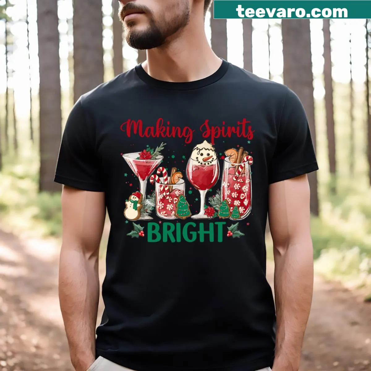 Funny Christmas cocktails design on a T-shirt — on a men's t-shirt