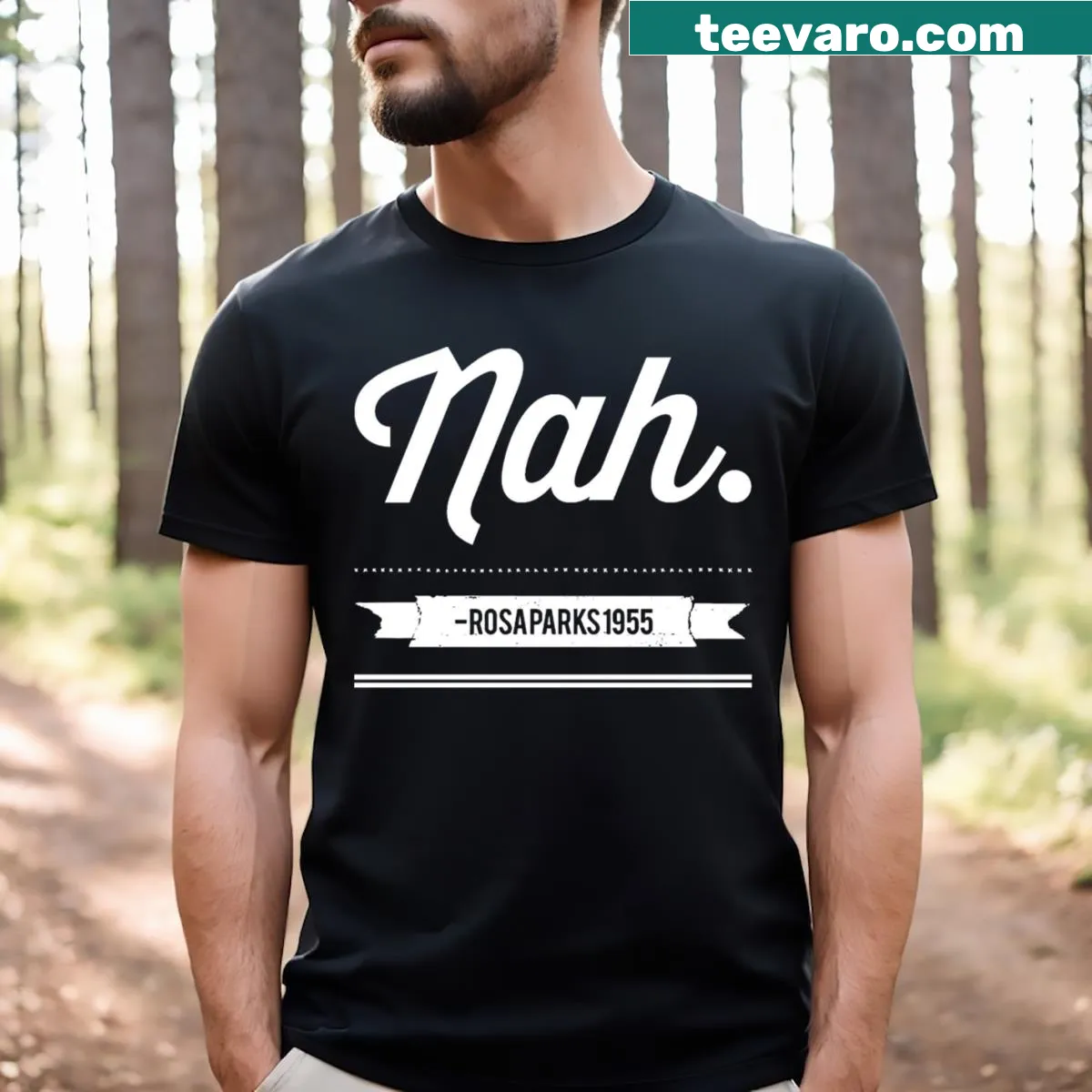 Tribute shirt featuring Rosa Parks with thought-provoking design — on a men's t-shirt