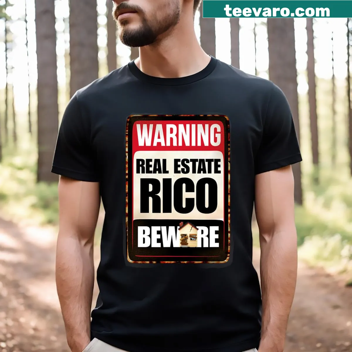 Humorous real estate-themed design for financial professionals — on a men's t-shirt