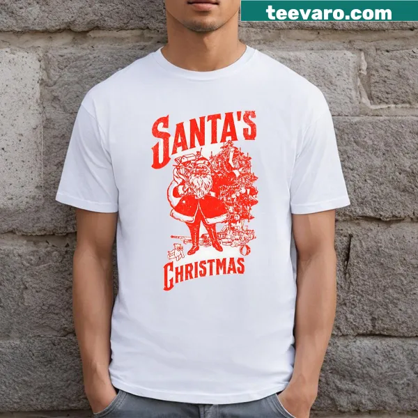 Santa Claus T-shirt with classic Christmas illustration