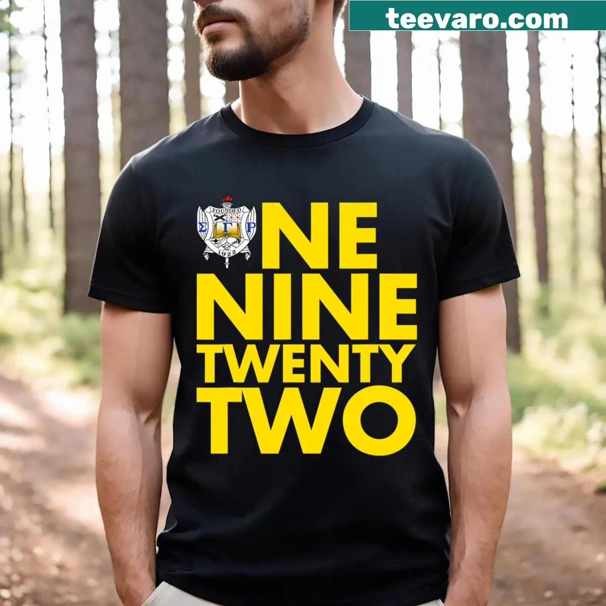 Silhouette t-shirt featuring Sigma Gamma Rho sorority emblem — on a men's t-shirt