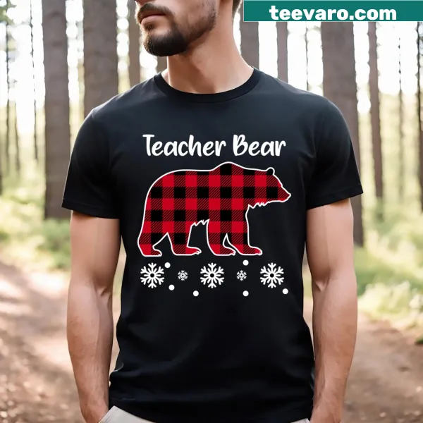 Cute Teacher Bear T-shirt with family pajama theme