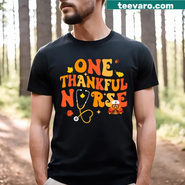 Thanksgiving T-shirt for nurses featuring a cute turkey graphic