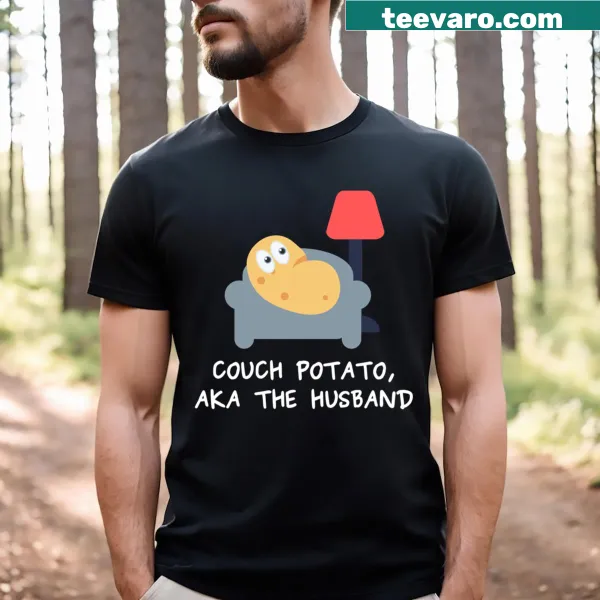Funny shirt for husbands featuring 'Couch Potato' text design