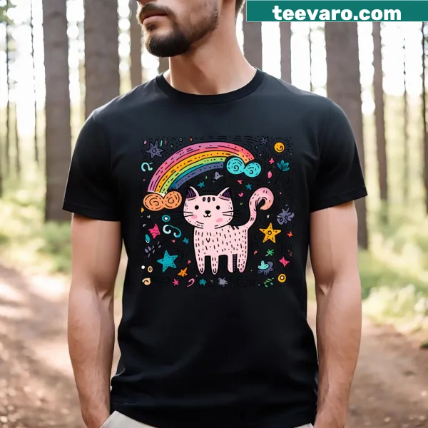 Funny cat-themed active T-shirt with humorous graphic