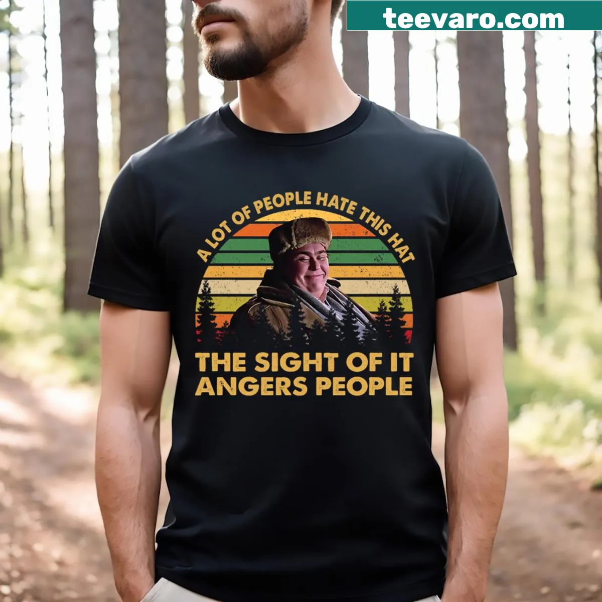 Funny t-shirt with retro text about an uncle and his hated hat — on a men's t-shirt