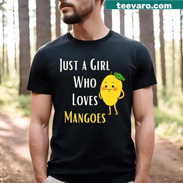 Funny mango-themed vegan t-shirt with playful text