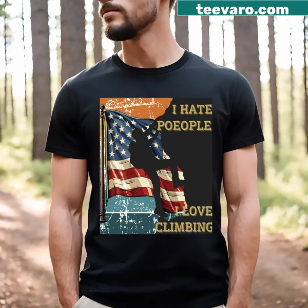 Funny hiking-themed T-shirt with a humorous text graphic.