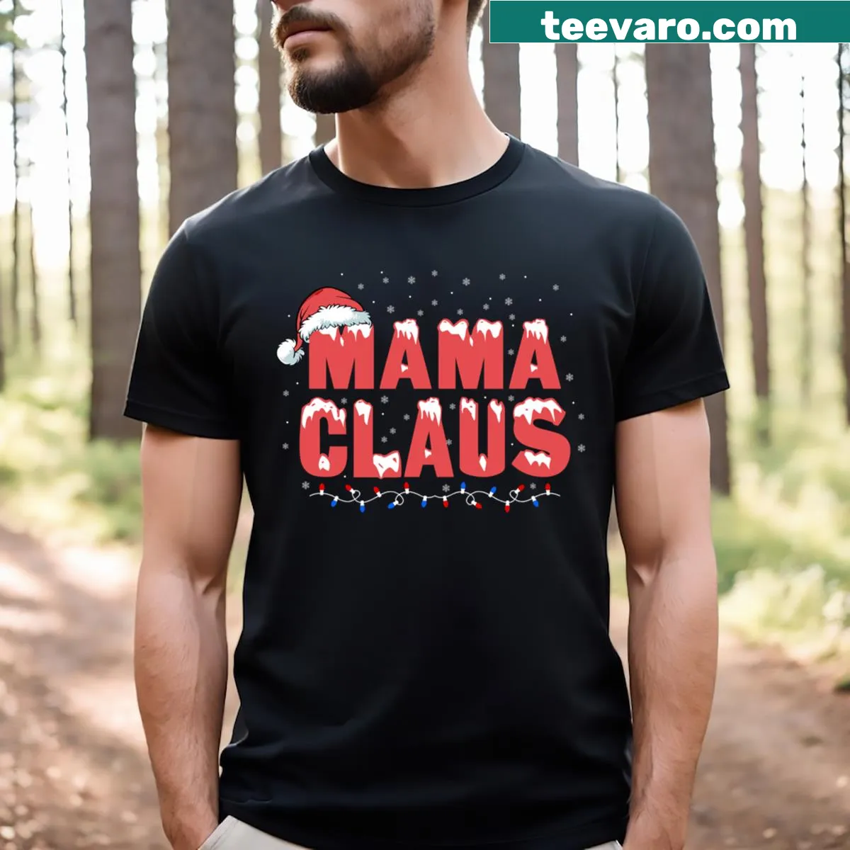 Mama Claus Christmas T-shirt with funny typography — on a men's t-shirt