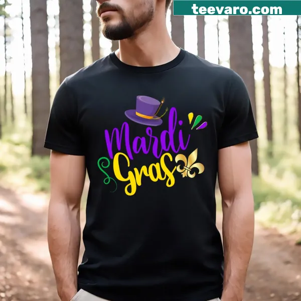 Mardi Gras T-shirt with festive party graphics