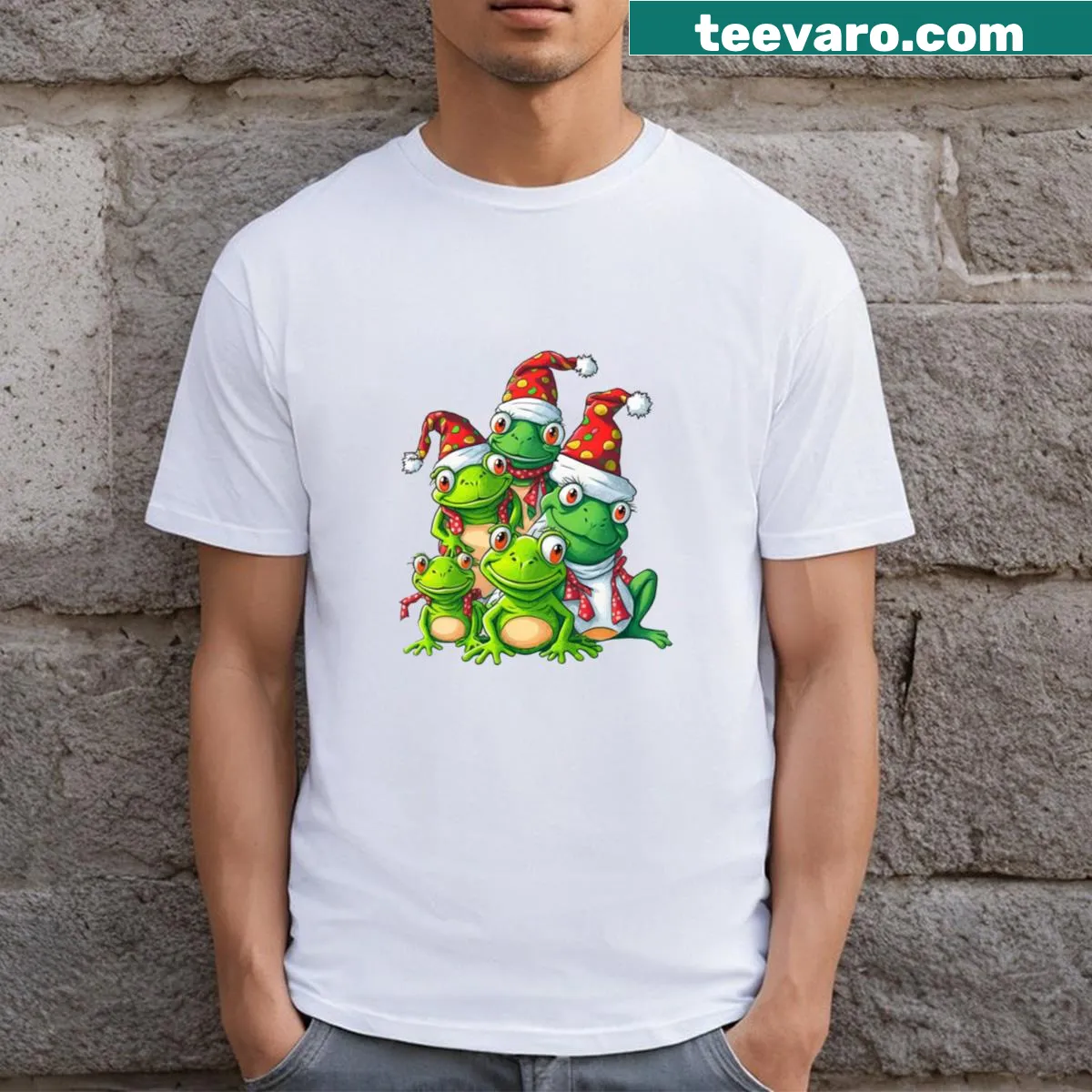 Essential T-shirt featuring a cheerful 'Merry Christmas' graphic — on a men's t-shirt