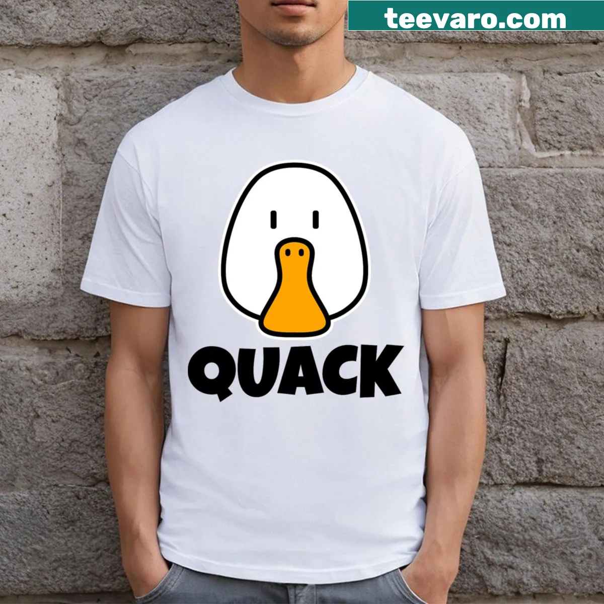 Cartoon duck face T-shirt for children — on a men's t-shirt