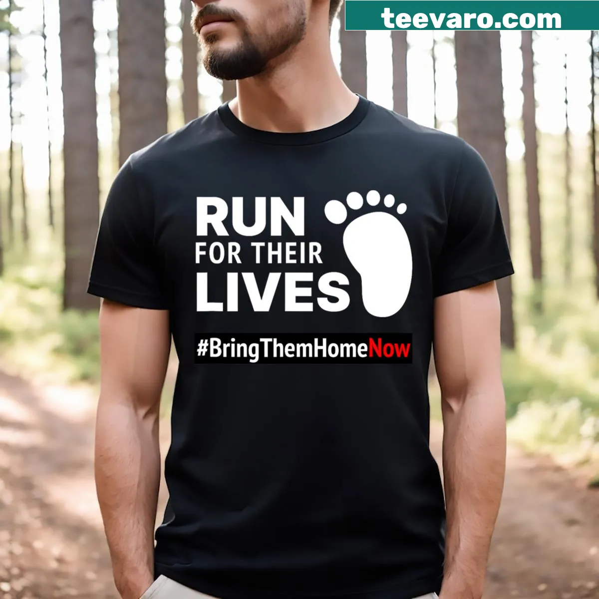 Humorous Run For Their Lives T-shirt with edgy design — on a men's t-shirt