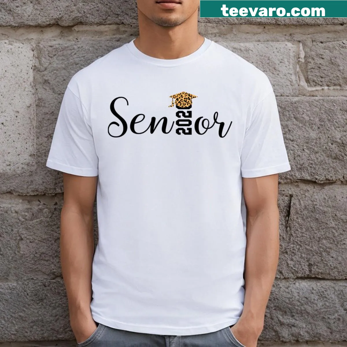 Senior 2020 Proud T-shirt with humorous quarantine graphics — on a men's t-shirt