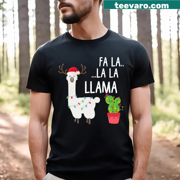 Festive llama t-shirt designed for Christmas celebrations