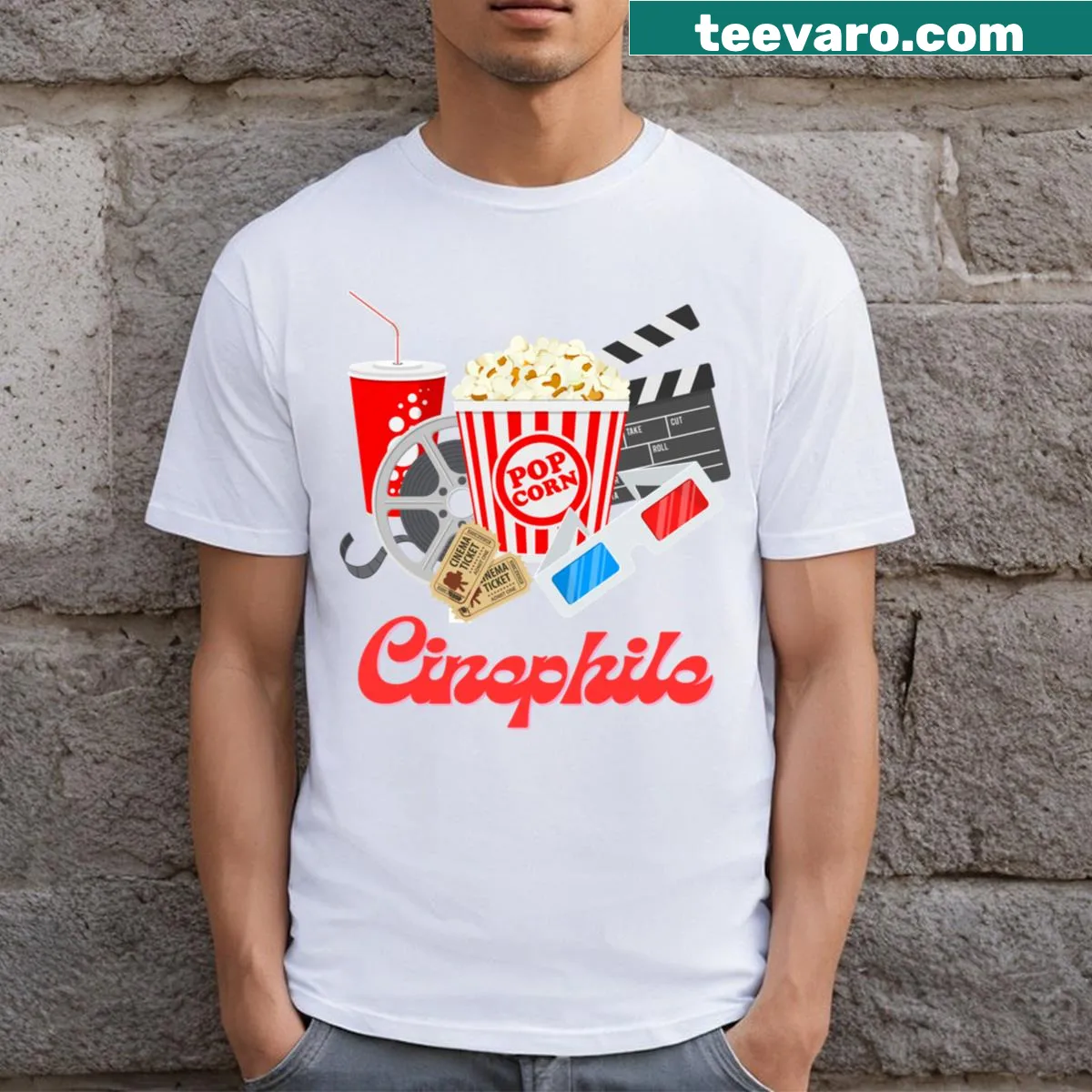 Funny TV Addict t-shirt with playful typography — on a men's t-shirt
