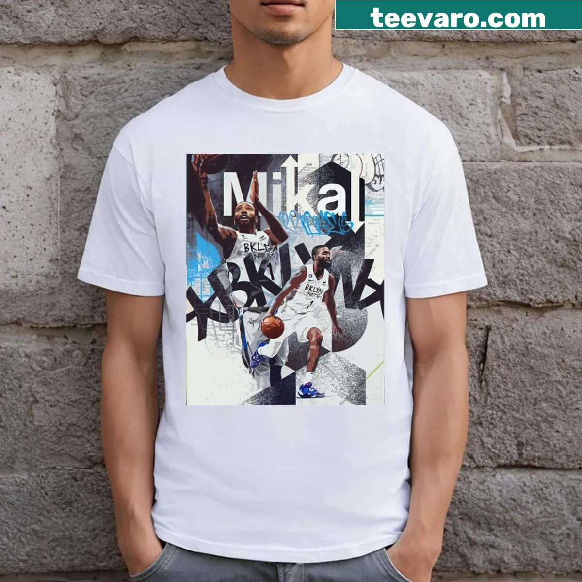Brooklyn basketball player themed t-shirt — on a men's t-shirt