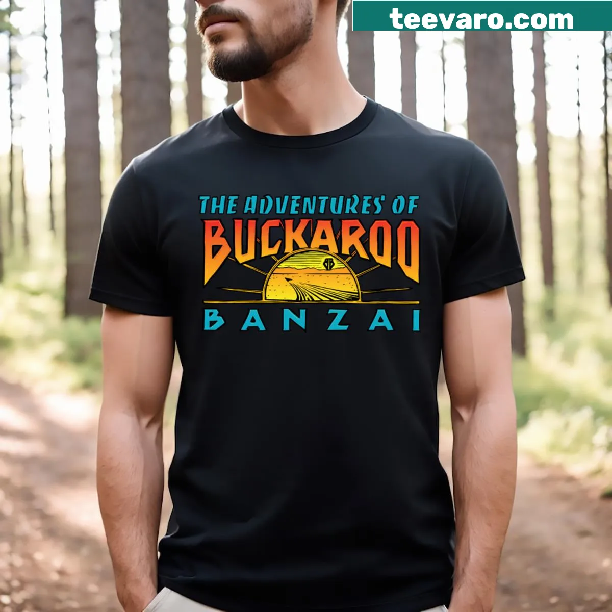 Buckaroo Banzai t-shirt with an illustration inspired by the film — on a men's t-shirt