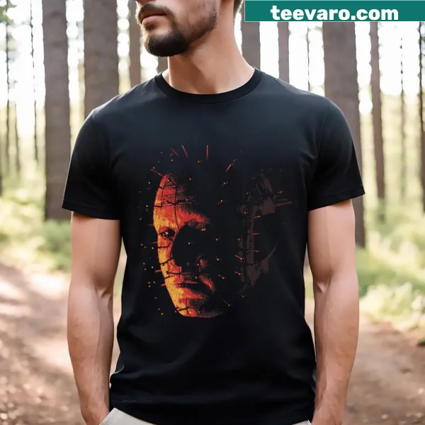 Chilling graphic inspired by Hellraiser on a T-shirt