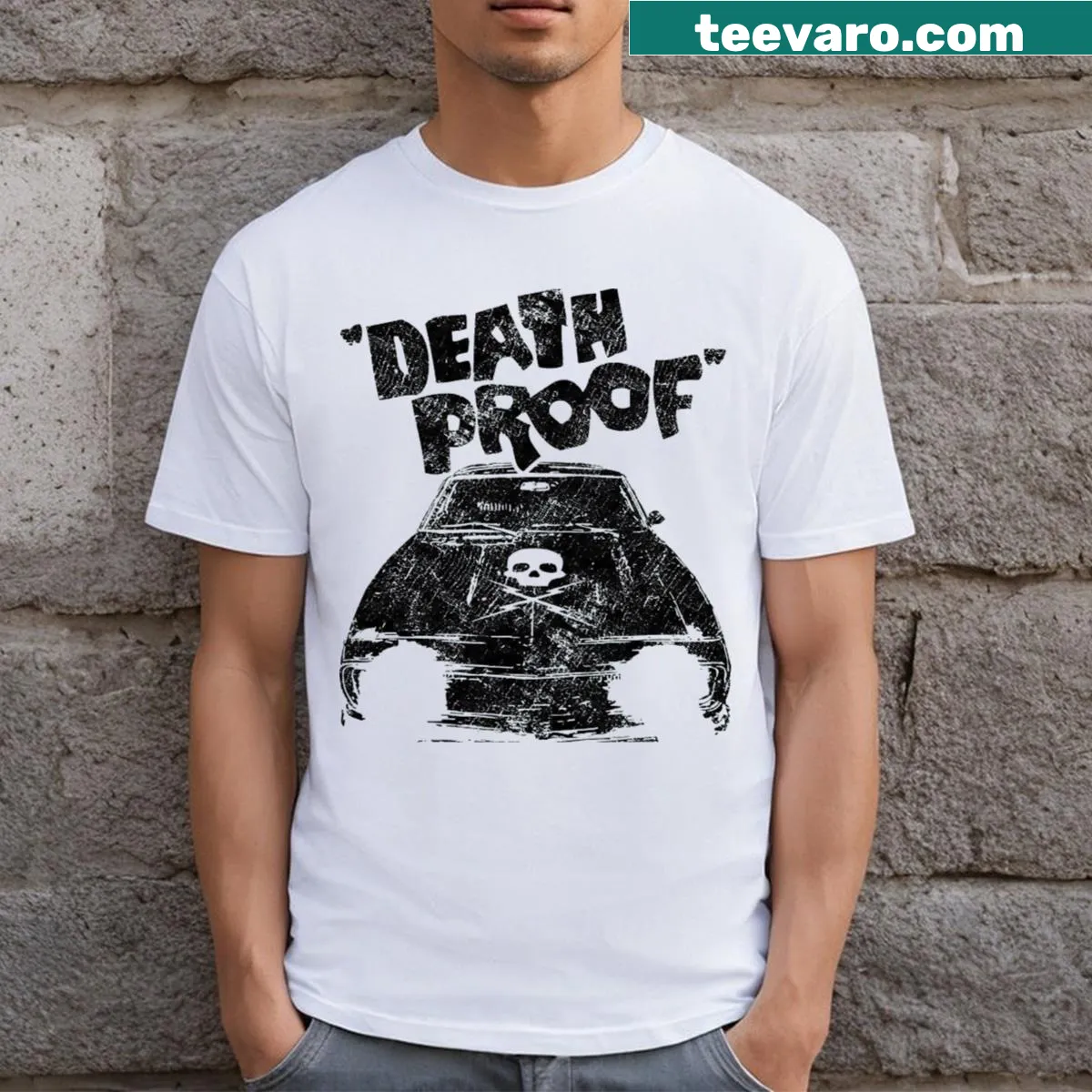 Retro design celebrating the movie Death Proof. — on a men's t-shirt