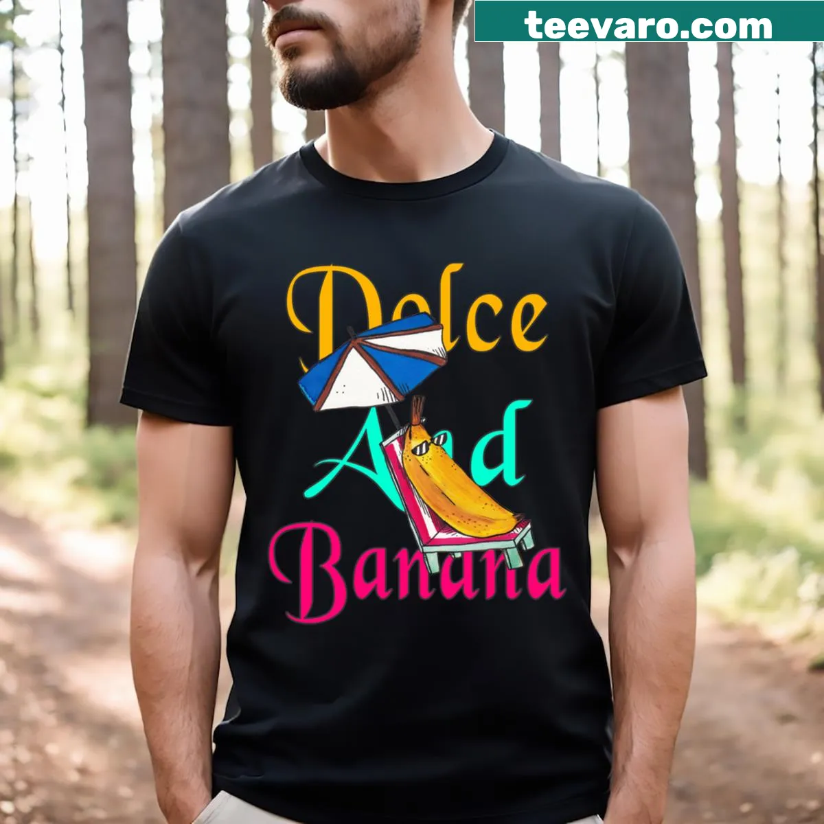 Humorous parody T-shirt featuring Dolce And Gabbana theme. — on a men's t-shirt