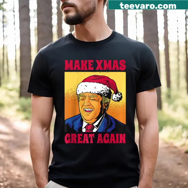 Christmas raglan tee with 'Make Xmas Great Again' slogan