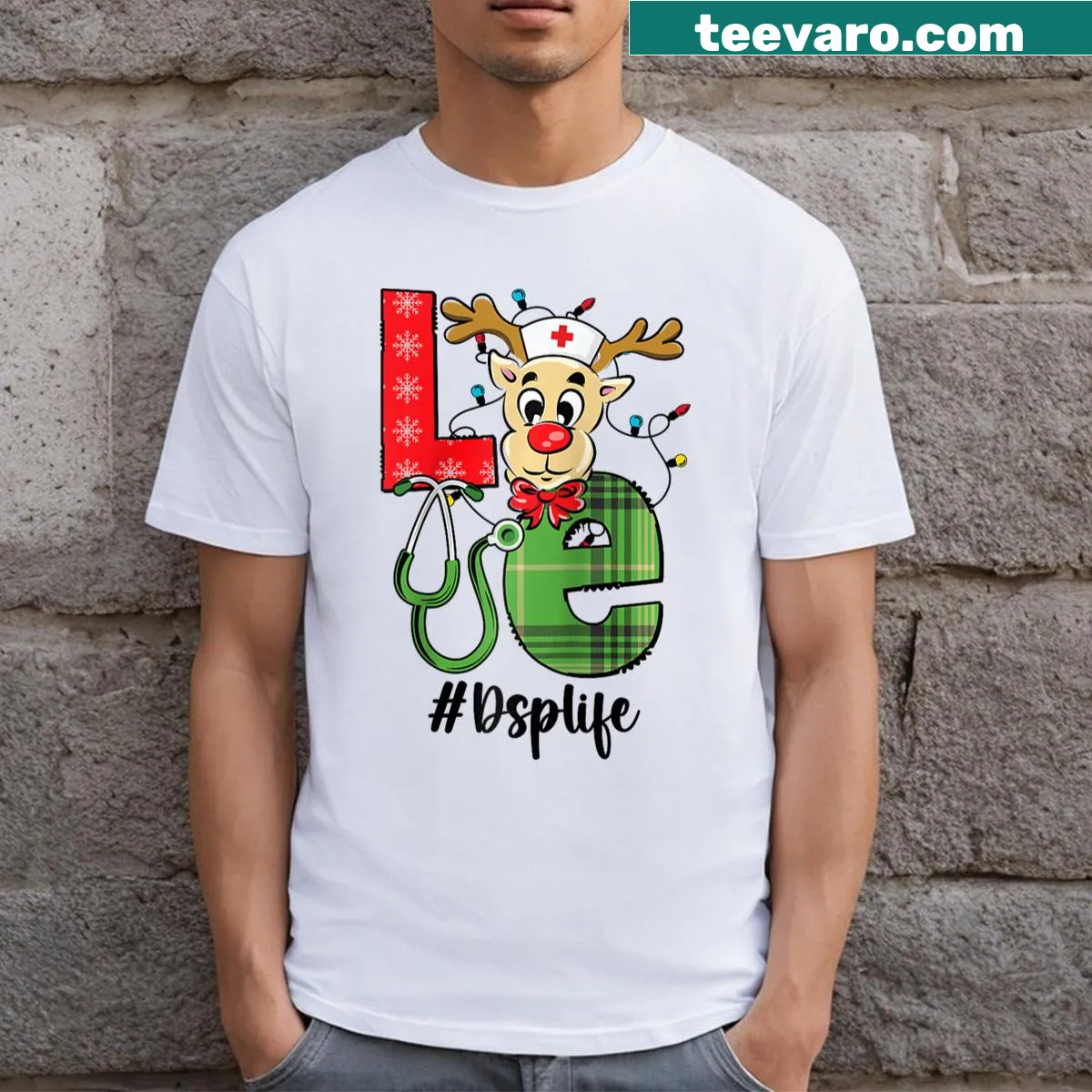 Christmas raglan tee for Direct Support Professionals with heartfelt message — on a men's t-shirt