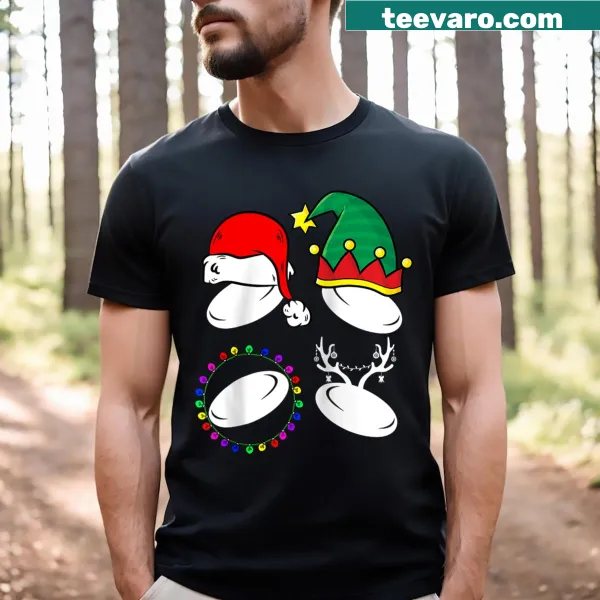Funny T-shirt with Frisbee hat and elf design for Christmas