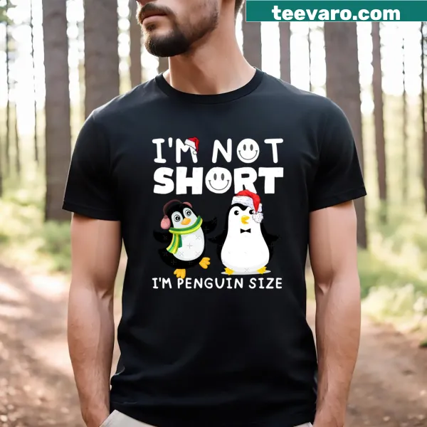 Cute cartoon penguin t-shirt designed for kids and penguin lovers for Christmas.
