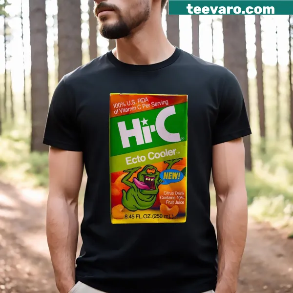 Vintage-style Slimer graphic t-shirt inspired by Ecto Cooler